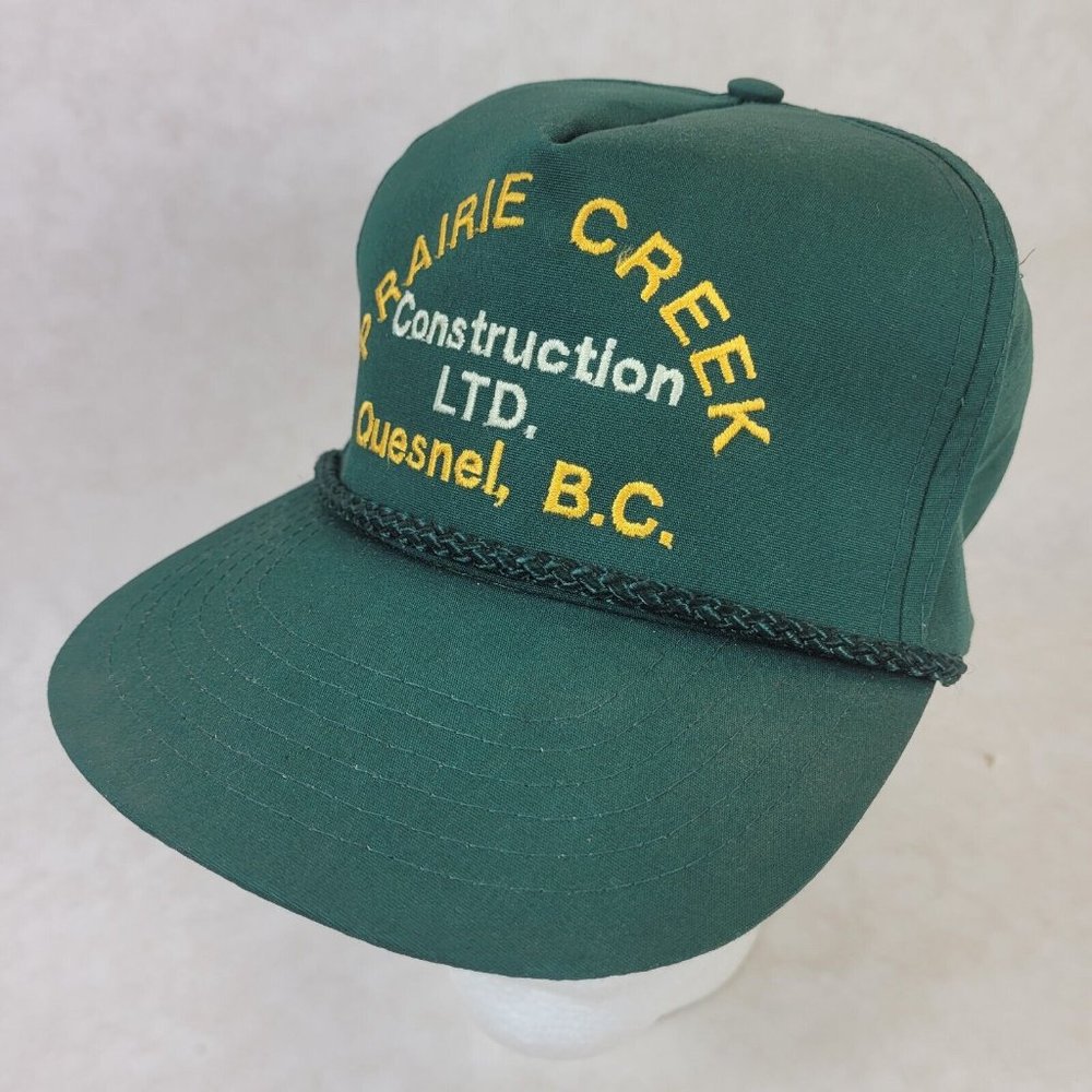 PRAIRIE CREEK Quesnel BC Hat Snapback Baseball Vintage 80s Cap Retro Dad Trucker
